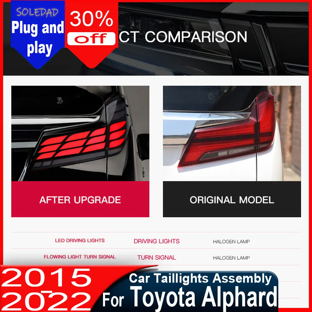 Задние фонари для Toyota Alphard 2015-2023: Дневные ходовые огни и динамические указатели поворота
Задние фонари для Toyota Alphard 2015-2023: Дневные ходовые огни и динамические указатели поворота