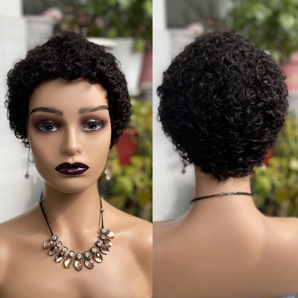 Short Curly Human Hair Wigs For Women Short Kinky Curly Wig Natural Black Human Hair Pixie Cut Curly Machine Wigs With Bangs
Short Curly Human Hair Wigs For Women Short Kinky Curly Wig Natural Black Human Hair Pixie Cut Curly Machine Wigs With Bangs