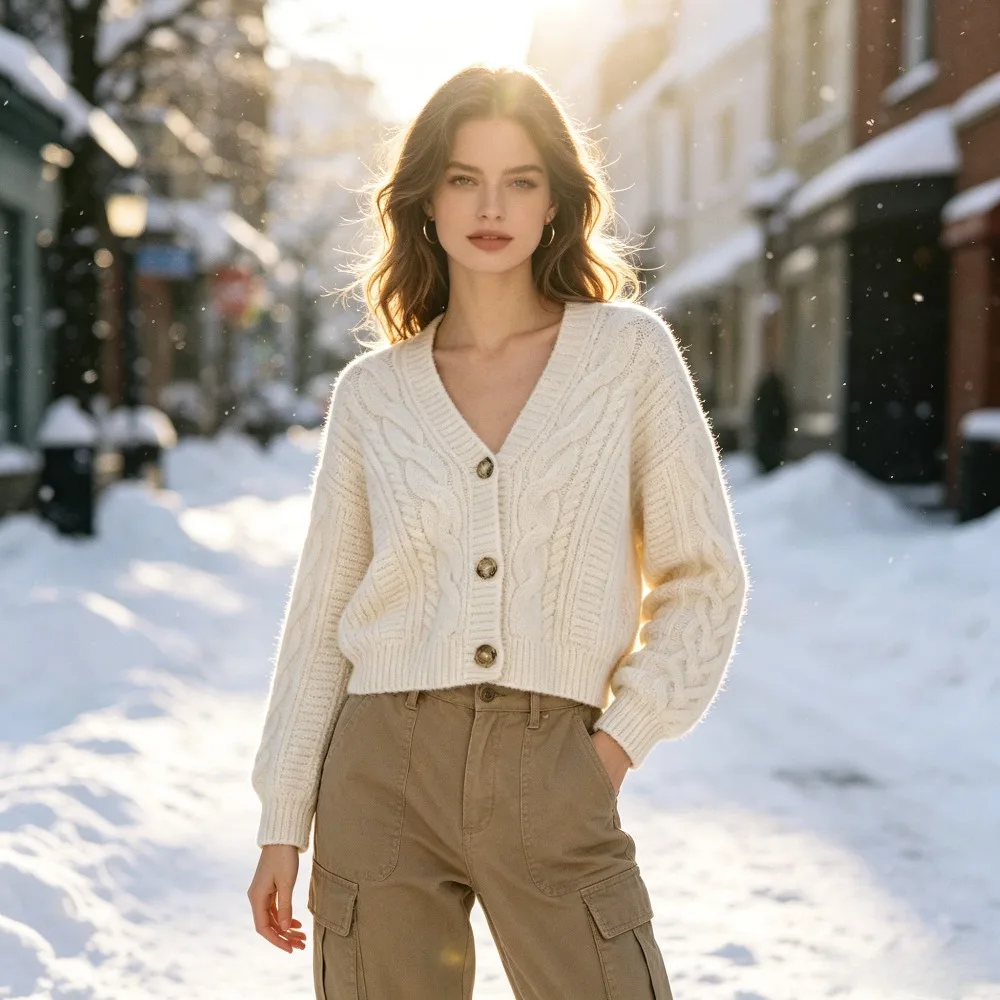 V Neck Twist Knit JK School Uniform Cardigan, Lazy Loose Knitted Coat for Women Autumn Winter Campus Daily Outfit&Cosplay Wear
V Neck Twist Knit JK School Uniform Cardigan, Lazy Loose Knitted Coat for Women Autumn Winter Campus Daily Outfit&Cosplay Wear
