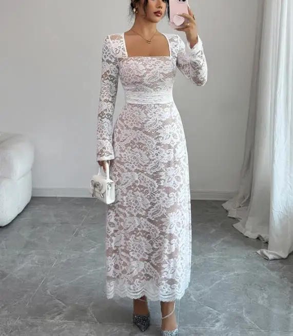 Women's Dress 2025 New Fashion Casual Autumn and Winter Elegant Sexy High-End Lace Long Party Evening Dress Women's Dress
Women's Dress 2025 New Fashion Casual Autumn and Winter Elegant Sexy High-End Lace Long Party Evening Dress Women's Dress