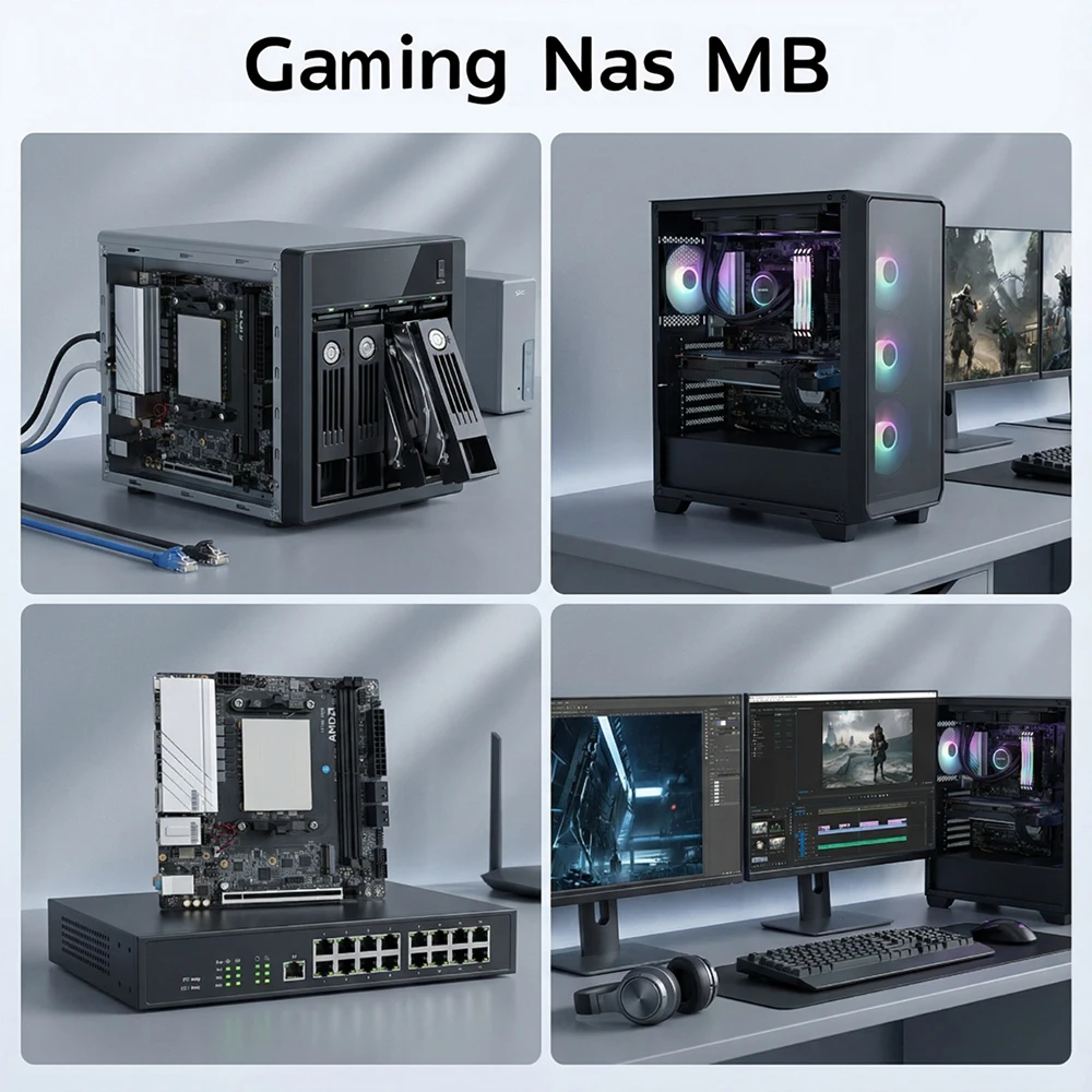Игровая материнская плата NAS Mini-ITX с 4 отсеками, 4 порта LAN 2,5 ГБ и процессором AMD Ryzen 9 8945HS 7940HS R7 8745HS 7840HS 4 * SATA 2 * DDR5 UHD
Игровая материнская плата NAS Mini-ITX с 4 отсеками, 4 порта LAN 2,5 ГБ и процессором AMD Ryzen 9 8945HS 7940HS R7 8745HS 7840HS 4 * SATA 2 * DDR5 UHD