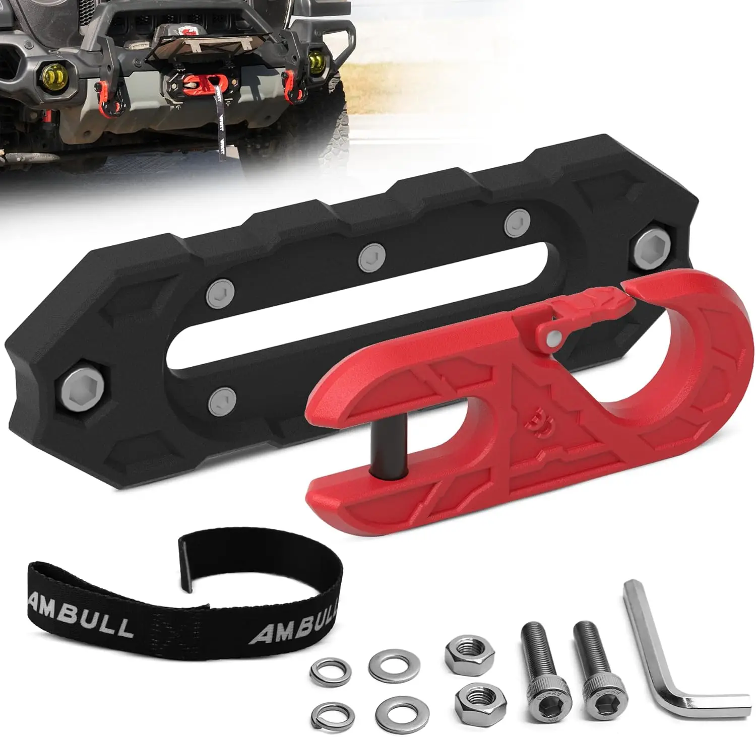 Heavy Duty Towing Winch Fairleads with Forged Steel Hook, 33000lb Break Strength for Synthetic Rope Recovery
Heavy Duty Towing Winch Fairleads with Forged Steel Hook, 33000lb Break Strength for Synthetic Rope Recovery