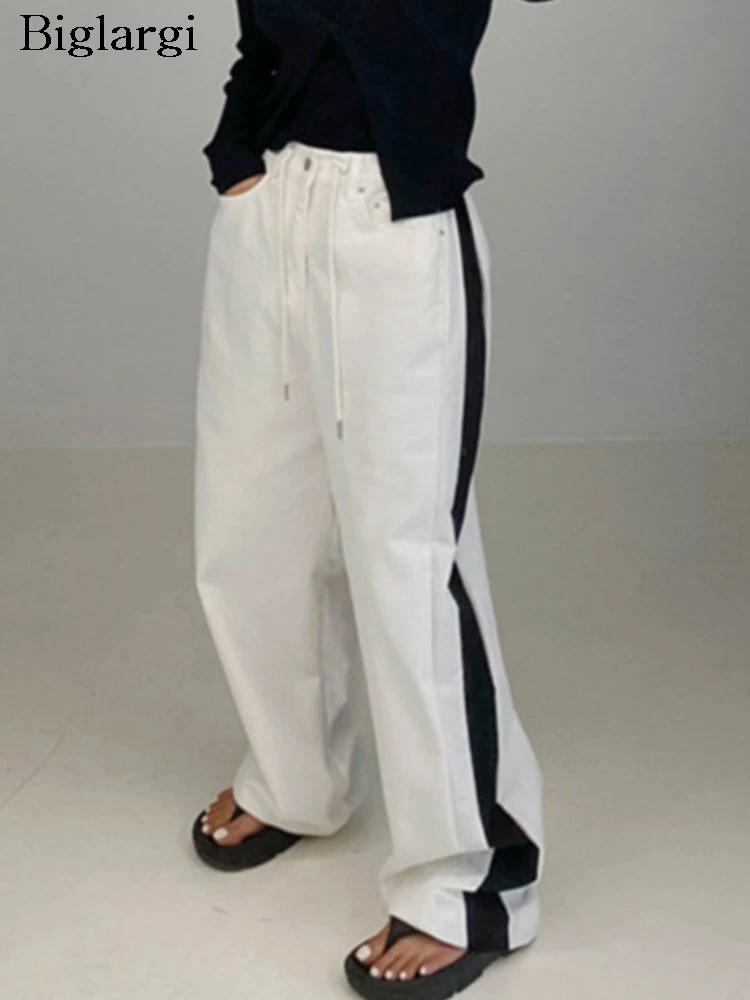 Summer Long Wide Leg Pant Women Striped Patchwork Fashion High Waist Ladies Trousers Loose Pleated Korean Style Woman Pants
Summer Long Wide Leg Pant Women Striped Patchwork Fashion High Waist Ladies Trousers Loose Pleated Korean Style Woman Pants