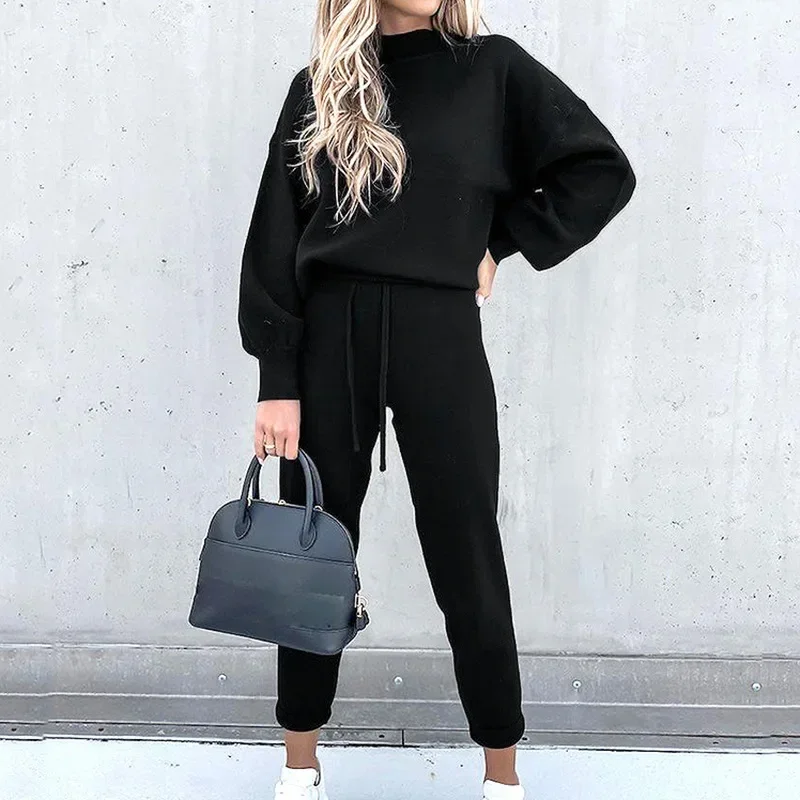 Women's High Collar Sweater and Trousers Set Casual Pure Color 2-Piece Autumn and Winter 2024
Women's High Collar Sweater and Trousers Set Casual Pure Color 2-Piece Autumn and Winter 2024