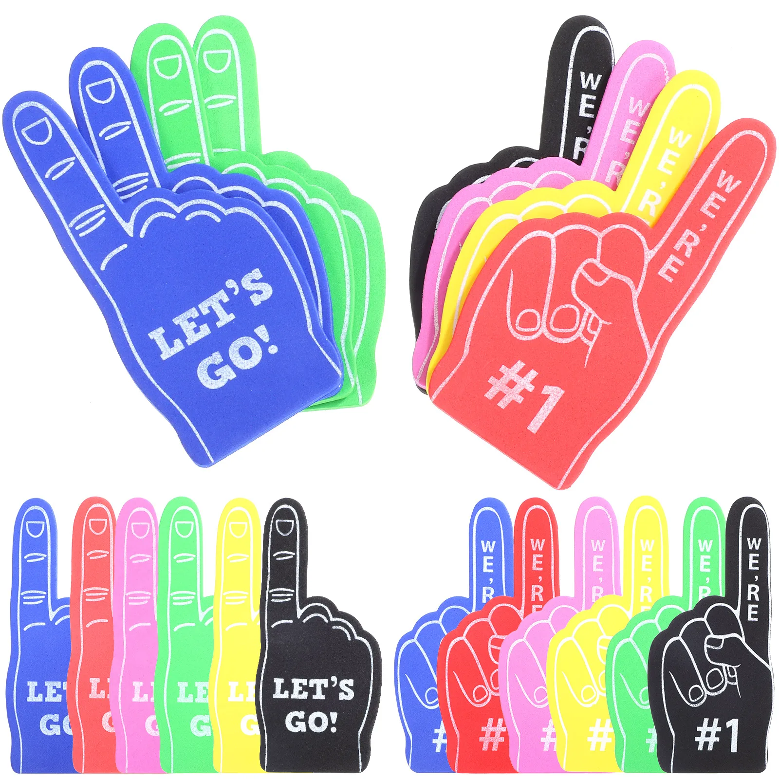 24 Pcs Foam Fingers 4 Colors Red Green EVA 6x13cm Cheer Props Sports Party Supplies Giant
24 Pcs Foam Fingers 4 Colors Red Green EVA 6x13cm Cheer Props Sports Party Supplies Giant