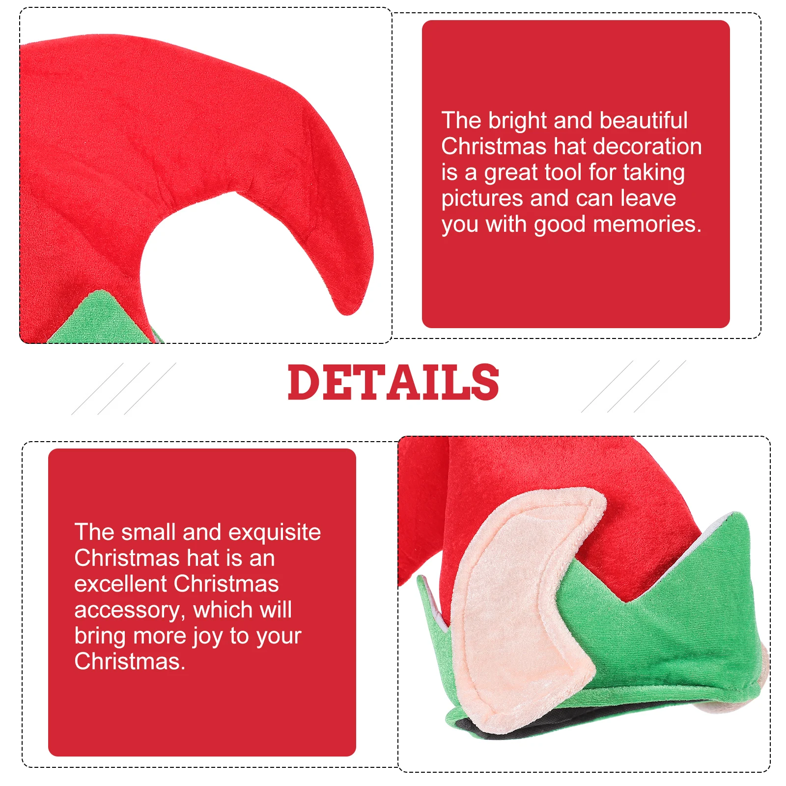 Christmas Elf Hat Costume Props Decorations Xmas Caps Toddler Child Gentle Material Long Lasting Excellent Workmanship
Christmas Elf Hat Costume Props Decorations Xmas Caps Toddler Child Gentle Material Long Lasting Excellent Workmanship