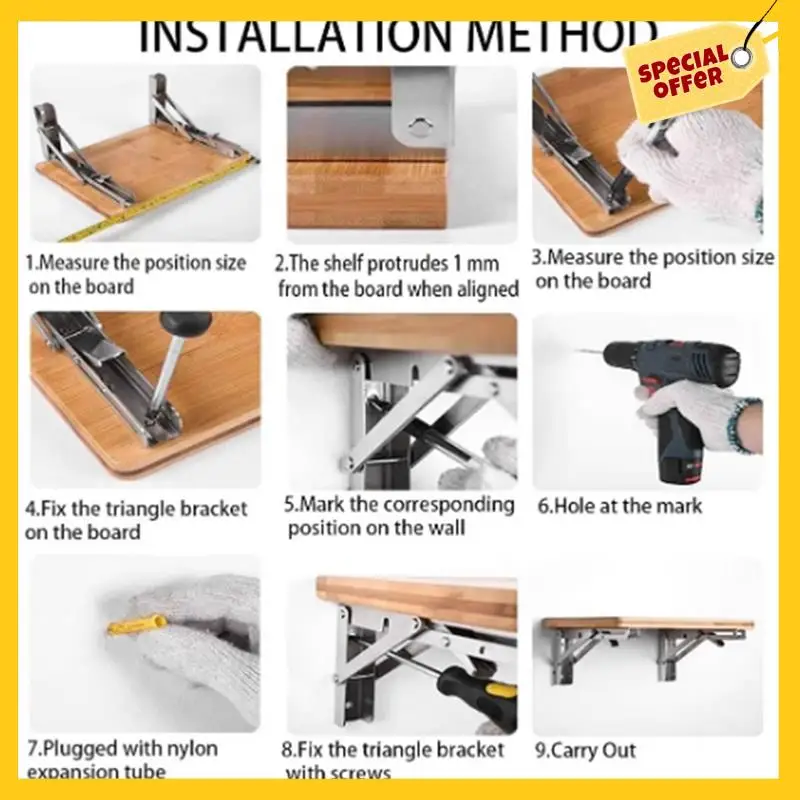 Stainless Steel Folding Angle Bracket Triangle Shelf Heavy Support Adjustable Wall Mounted Stand
Stainless Steel Folding Angle Bracket Triangle Shelf Heavy Support Adjustable Wall Mounted Stand