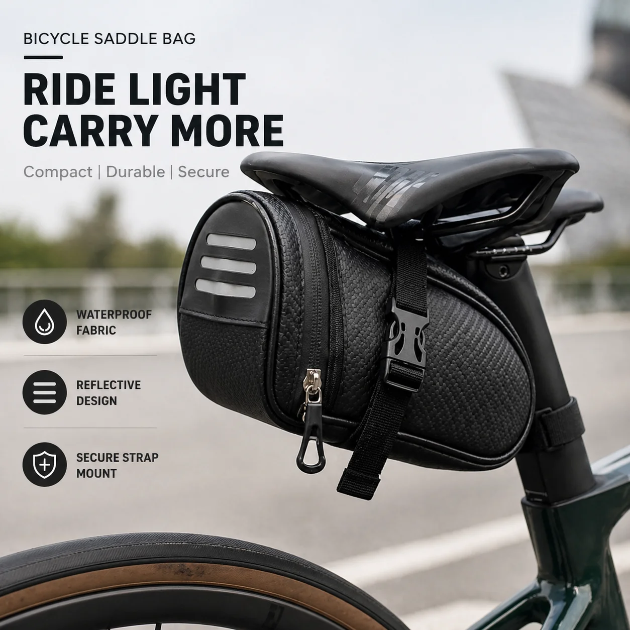 Waterproof Bike Saddle Bag Reflective Rear Tail Bag Secure Strap Mount Large Capacity MTB Road Bicycle Seat Storage Bag
Waterproof Bike Saddle Bag Reflective Rear Tail Bag Secure Strap Mount Large Capacity MTB Road Bicycle Seat Storage Bag