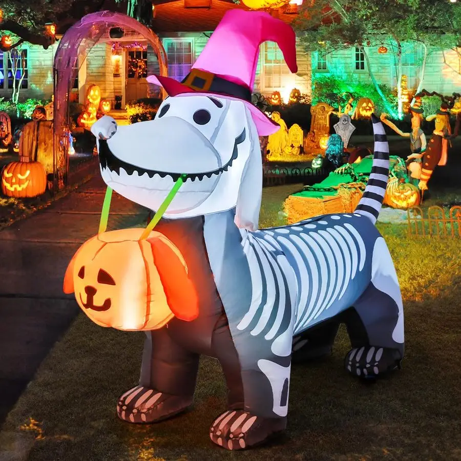 5.5 FT Halloween Inflatables Outdoor Decorations Skeleton Puppy Inflatable Yard Decoration with Buildin LEDs Blow Up Pumpkin for
5.5 FT Halloween Inflatables Outdoor Decorations Skeleton Puppy Inflatable Yard Decoration with Buildin LEDs Blow Up Pumpkin for