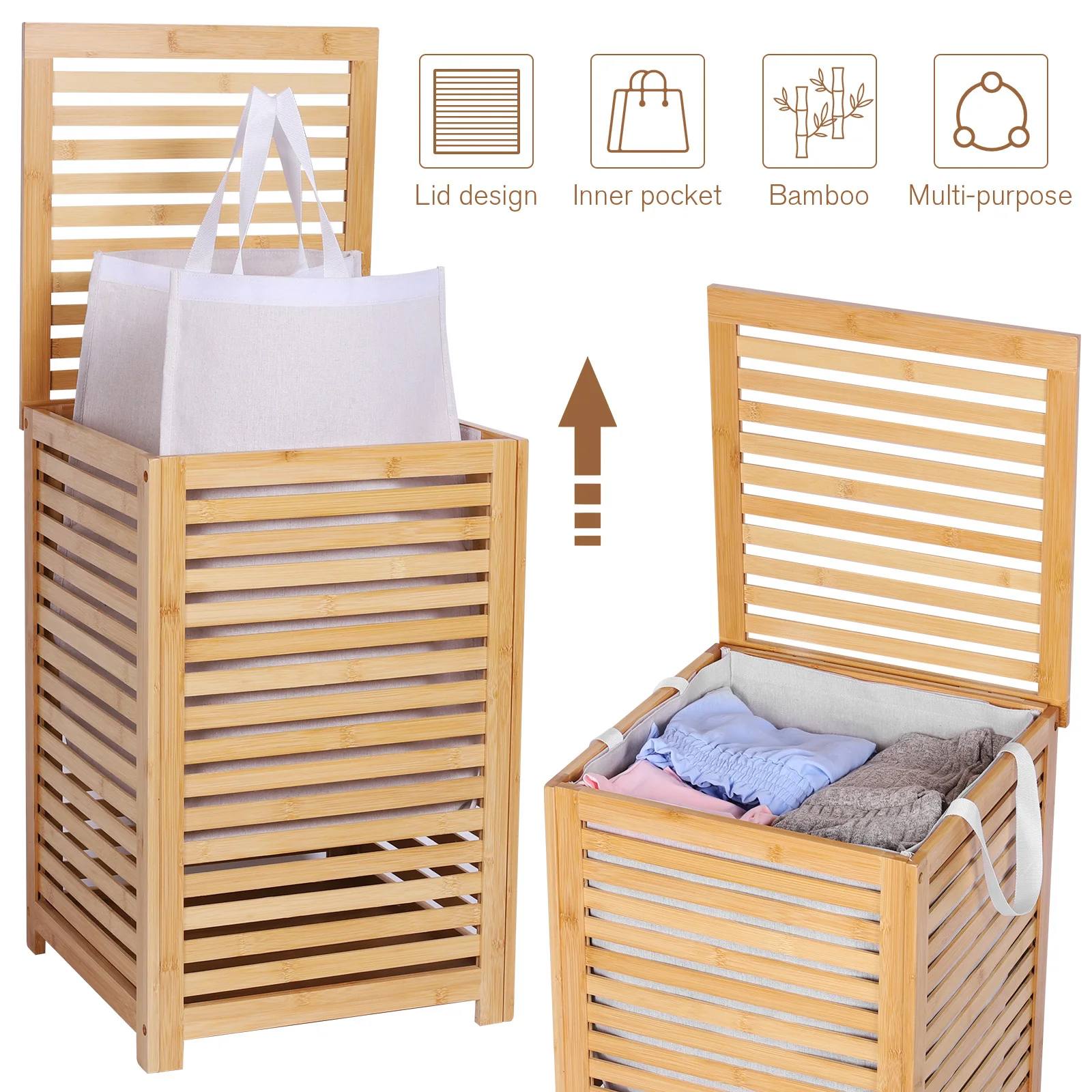 Bamboo Laundry Hamper with Lid Dirty Clothes Hamper Bamboo Laundry Basket for Laundry Room Bathroom Bedroom
Bamboo Laundry Hamper with Lid Dirty Clothes Hamper Bamboo Laundry Basket for Laundry Room Bathroom Bedroom