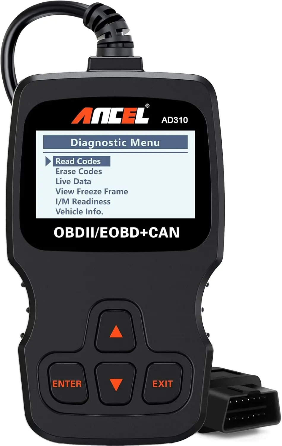 AD310 Classic OBD2 Scanner, Read/Clear Fault Codes for 1996+ Vehicles (Black)
AD310 Classic OBD2 Scanner, Read/Clear Fault Codes for 1996+ Vehicles (Black)