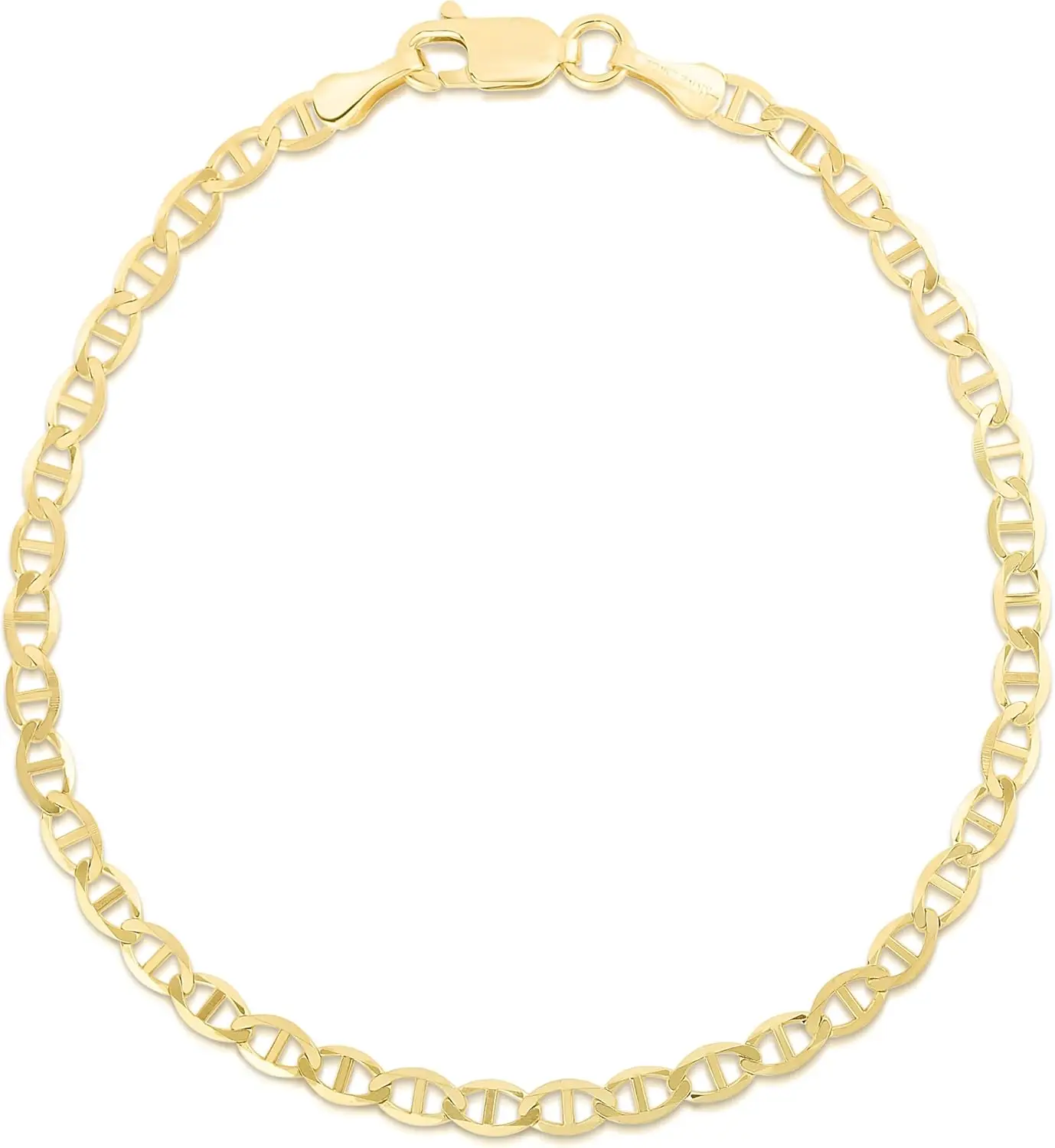 10k Yellow Gold 2mm Solid Mariner Link Chain Bracelet or Anklet
10k Yellow Gold 2mm Solid Mariner Link Chain Bracelet or Anklet