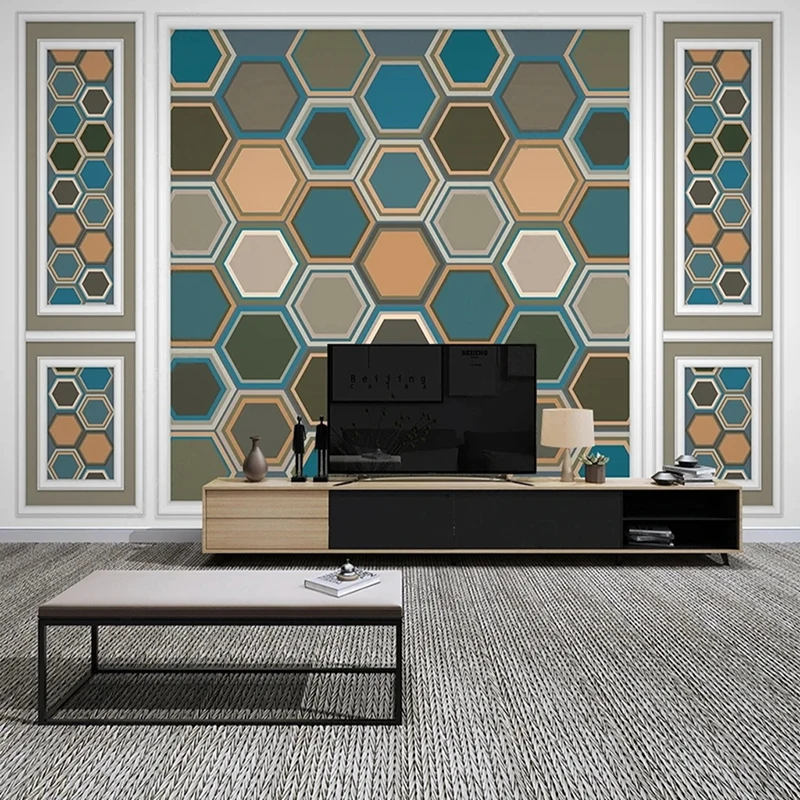 Custom Large Mural Photo Colorful Hexagon Geometric Pattern Wallpaper For Living Room TV Background Bedroom Art House Decoration
Custom Large Mural Photo Colorful Hexagon Geometric Pattern Wallpaper For Living Room TV Background Bedroom Art House Decoration