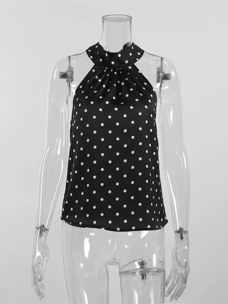 Women's Clothing Retro Polka Dot Strappy Halter Neck Slim Hot Girl Top Backless Temperament Simple Style All-match Casual Trendy
Women's Clothing Retro Polka Dot Strappy Halter Neck Slim Hot Girl Top Backless Temperament Simple Style All-match Casual Trendy
