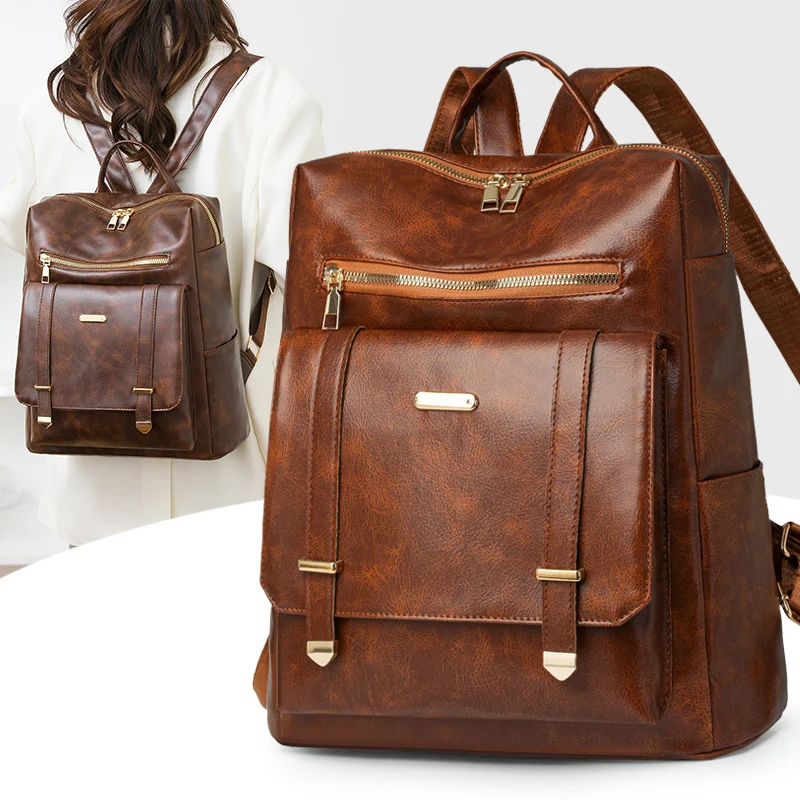 4 Color Women Soft Leather Backpacks Vintage Female Shoulder Bags Sac a Dos Casual Travel Ladies Bagpack Unisex School Bags
4 Color Women Soft Leather Backpacks Vintage Female Shoulder Bags Sac a Dos Casual Travel Ladies Bagpack Unisex School Bags