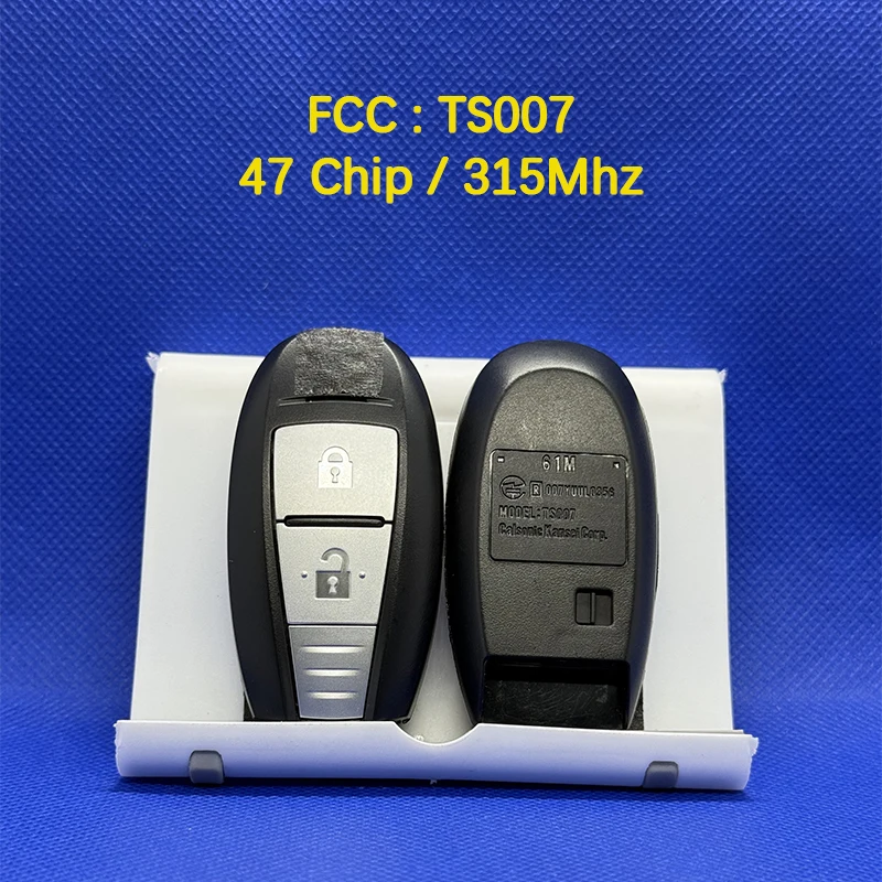 CN048024 Оригинальный 2-кнопочный смарт-ключ Rmote 47 чипов 315 МГц FCC TS007 для S-uzuki SWIFT SX4 VITARA 2010-2015
CN048024 Оригинальный 2-кнопочный смарт-ключ Rmote 47 чипов 315 МГц FCC TS007 для S-uzuki SWIFT SX4 VITARA 2010-2015