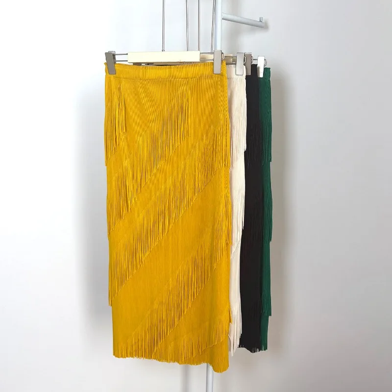 Miyake Pleated Tassel Skirt 2026 Summer New Slimming Elegant Versatile Simple Elastic Waist Stretch Women's Mid-Length Skirt
Miyake Pleated Tassel Skirt 2026 Summer New Slimming Elegant Versatile Simple Elastic Waist Stretch Women's Mid-Length Skirt