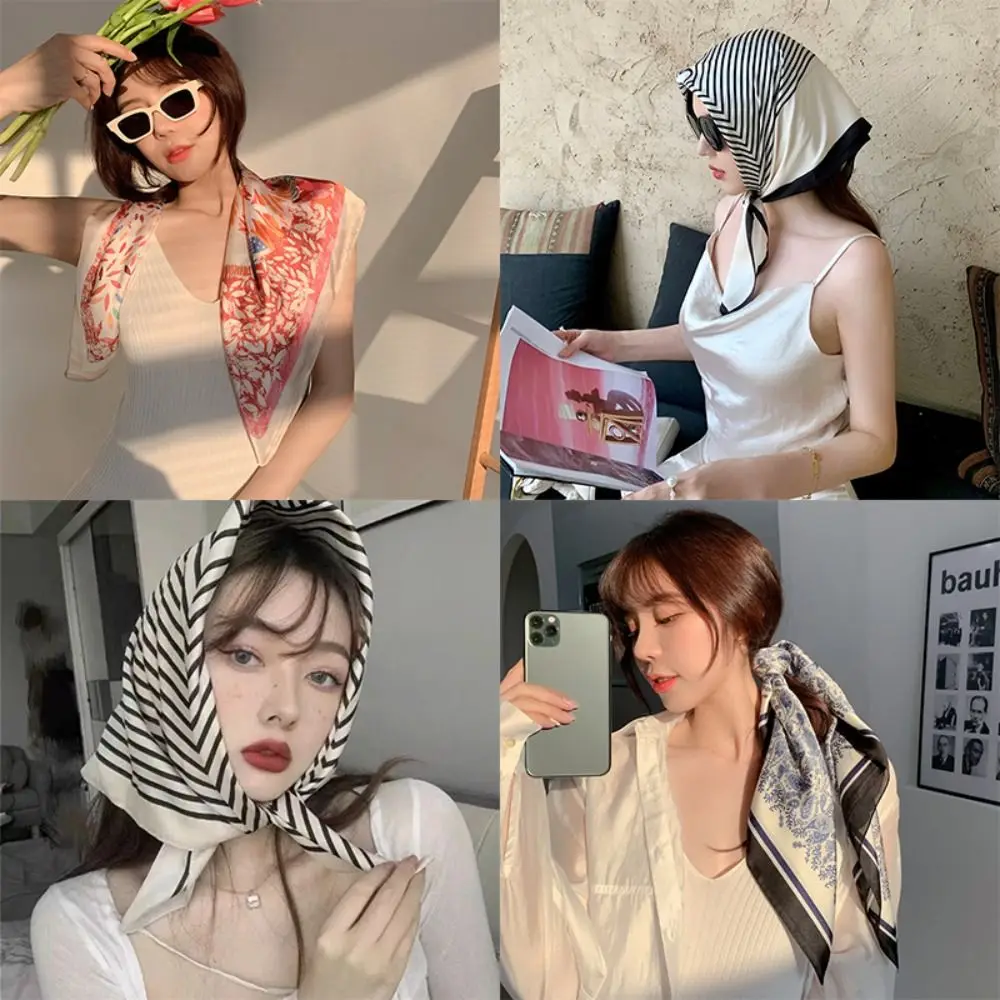 Шейный платок с принтом в стиле ретро, атласный шелковый солнцезащитный женский платок на голову, шаль, квадратная женская бандана
Шейный платок с принтом в стиле ретро, атласный шелковый солнцезащитный женский платок на голову, шаль, квадратная женская бандана