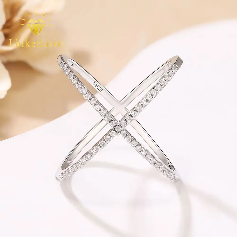 LinkerLove Moissanite X Ring for Women S925 Sterling Silver Criss Cross Ring Diamond Wedding Band Hypoallergenic Jewelry Gift
LinkerLove Moissanite X Ring for Women S925 Sterling Silver Criss Cross Ring Diamond Wedding Band Hypoallergenic Jewelry Gift
