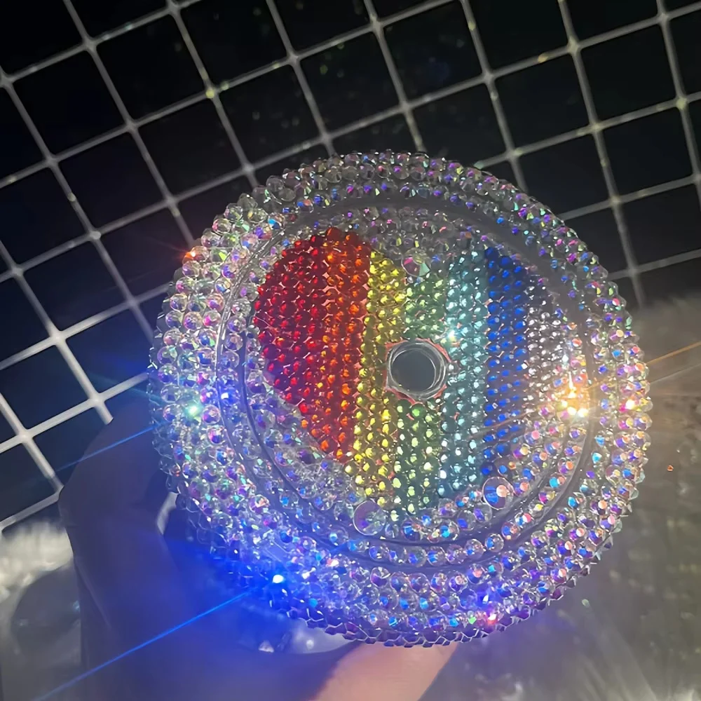 22oz Bling AB Crystal Heart Shaped Sweet Tumbler,Sparkle Rhinestone Rainbow Heart Shape Decorate Lucky Straw Cold Cup
22oz Bling AB Crystal Heart Shaped Sweet Tumbler,Sparkle Rhinestone Rainbow Heart Shape Decorate Lucky Straw Cold Cup