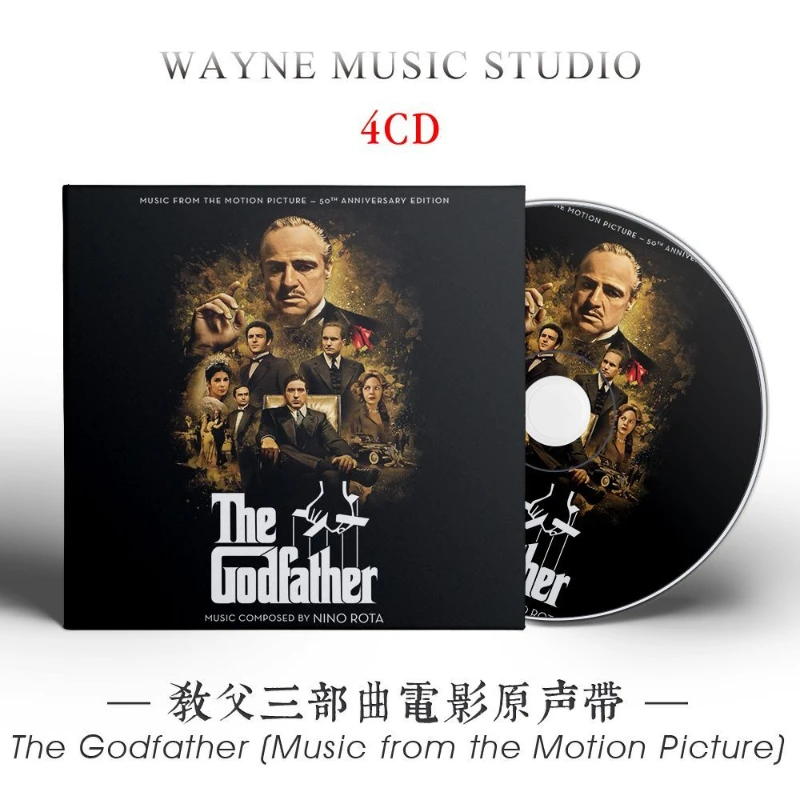 Movie The Godfather Part Nino Rota Music CD Greatest Hits OST Album 4pcs Compact Disc Cosplay Walkman Car Soundtracks Box Gifts
Movie The Godfather Part Nino Rota Music CD Greatest Hits OST Album 4pcs Compact Disc Cosplay Walkman Car Soundtracks Box Gifts