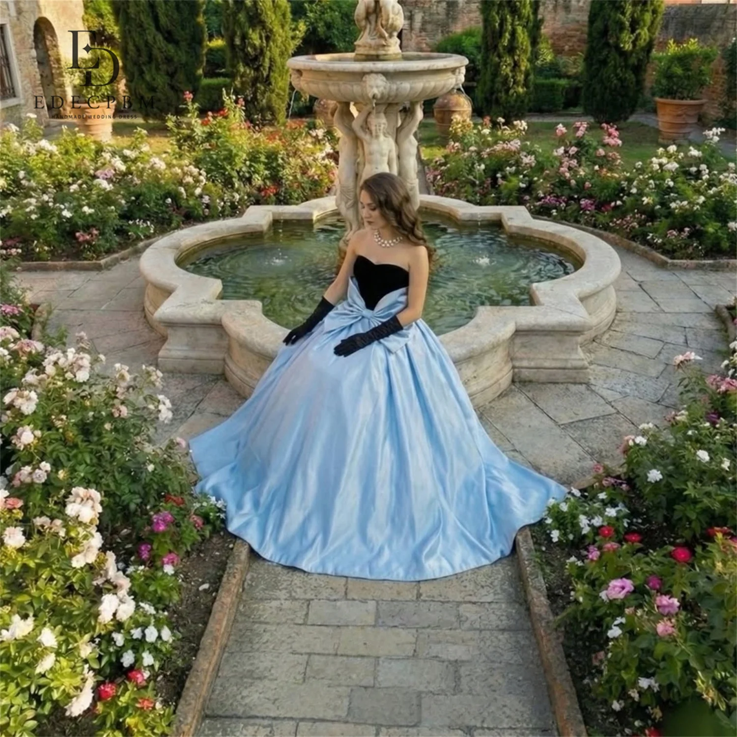 EDECPBM Satin Strapless Sky Blue Ball Gown Evening Dress 2026 Prom Dress Elegant High Slit Formal Gowns Women Customized
EDECPBM Satin Strapless Sky Blue Ball Gown Evening Dress 2026 Prom Dress Elegant High Slit Formal Gowns Women Customized