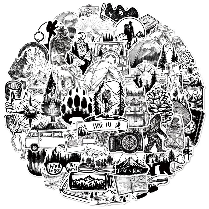 10/30/50PCS Black Outdoors Life PVC Sticky Sticker Aesthetic DIY Decoration Scrapbooking Hand Accounting Supplies
10/30/50PCS Black Outdoors Life PVC Sticky Sticker Aesthetic DIY Decoration Scrapbooking Hand Accounting Supplies