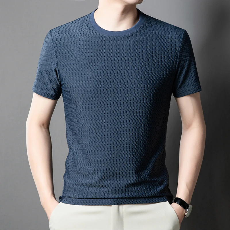 Эластичная футболка из полиамида и спандекса для мужчин с коротким рукавом, легкая в уходе, летняя качественная сетчатая дышащая ледяная футболка Camisetas De Hombre
Эластичная футболка из полиамида и спандекса для мужчин с коротким рукавом, легкая в уходе, летняя качественная сетчатая дышащая ледяная футболка Camisetas De Hombre