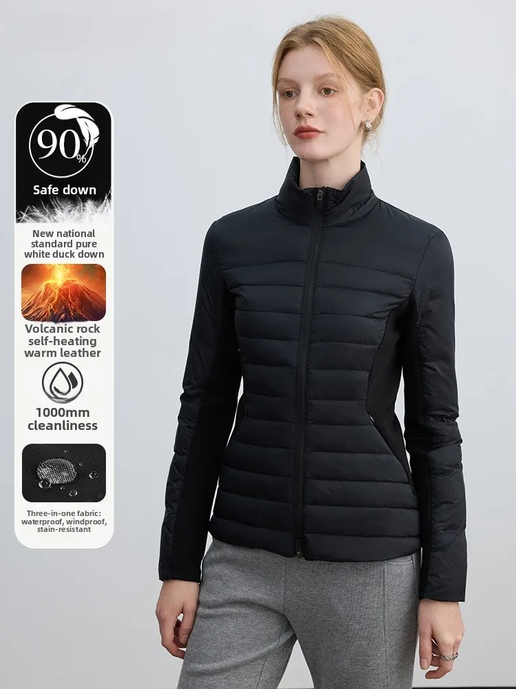 Black Lightweight Goose down Jacket Women's Winter Slim Fit Sporty Fleece Lined Zipper Closure Short Style Commute Ready
Black Lightweight Goose down Jacket Women's Winter Slim Fit Sporty Fleece Lined Zipper Closure Short Style Commute Ready