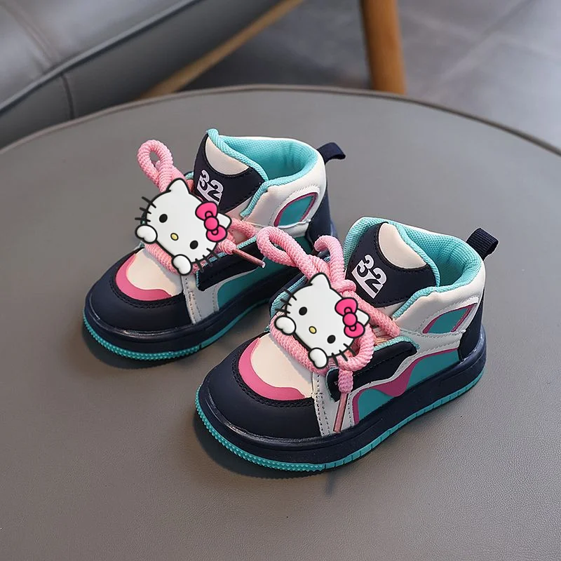 Весенне-осенние детские высокие кроссовки на мягкой подошве hello kitty, зимние повседневные туфли для досок, обувь для маленьких девочек, детские нескользящие кроссовки
Весенне-осенние детские высокие кроссовки на мягкой подошве hello kitty, зимние повседневные туфли для досок, обувь для маленьких девочек, детские нескользящие кроссовки