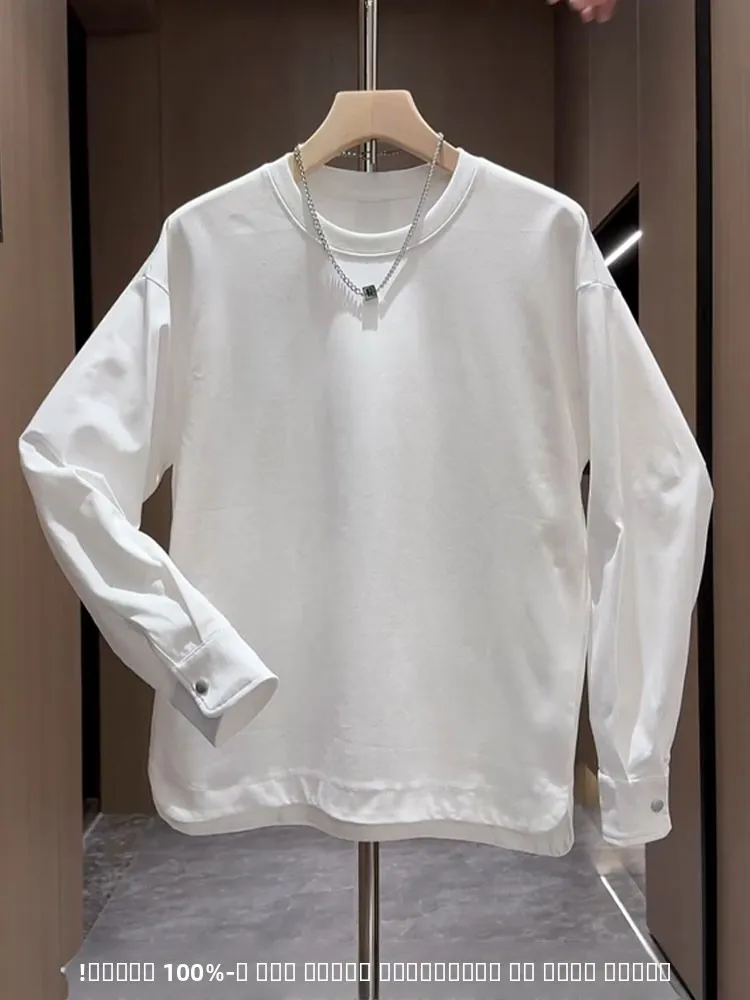 Loose Fit Long Sleeve round Neck Casual T-Shirt Men's Color Youth Versatile Spring Summer Korean Style Sweatshirt
Loose Fit Long Sleeve round Neck Casual T-Shirt Men's Color Youth Versatile Spring Summer Korean Style Sweatshirt