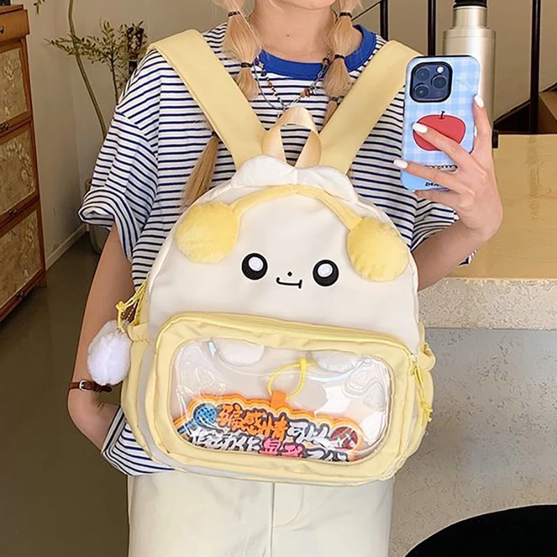 Richme Casual Kawaii Women Backpacks 2025 Trend Cartoon Patchwork Clear Window Ita Bags Female DIY Anime Badge Nylon Bolso Mujer 
Richme Casual Kawaii Women Backpacks 2025 Trend Cartoon Patchwork Clear Window Ita Bags Female DIY Anime Badge Nylon Bolso Mujer
