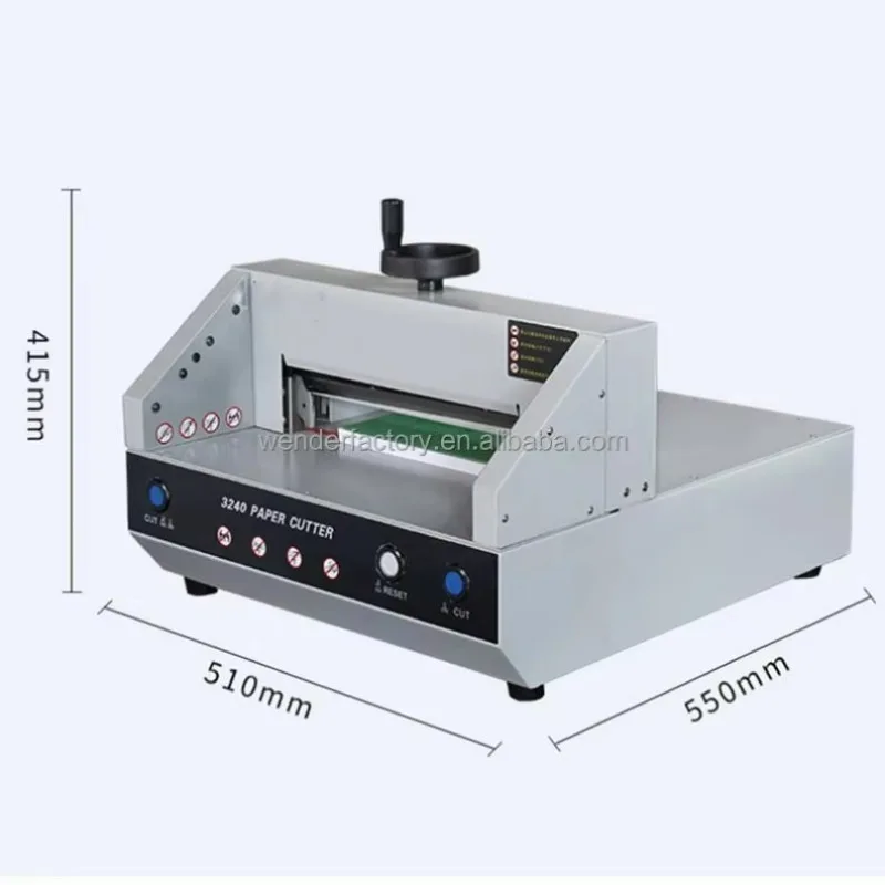 WD-3240 Маленький настольный электрический резак для бумаги 320 мм Прочные компоненты подшипника для офисного использования
WD-3240 Маленький настольный электрический резак для бумаги 320 мм Прочные компоненты подшипника для офисного использования