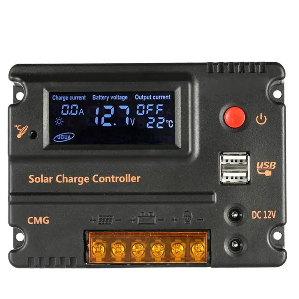 DC WPC 12V 24V 20A Solar Charge Controller LCD Display Regulator Temperature Compensation Over-load Over-charge Protection
DC WPC 12V 24V 20A Solar Charge Controller LCD Display Regulator Temperature Compensation Over-load Over-charge Protection