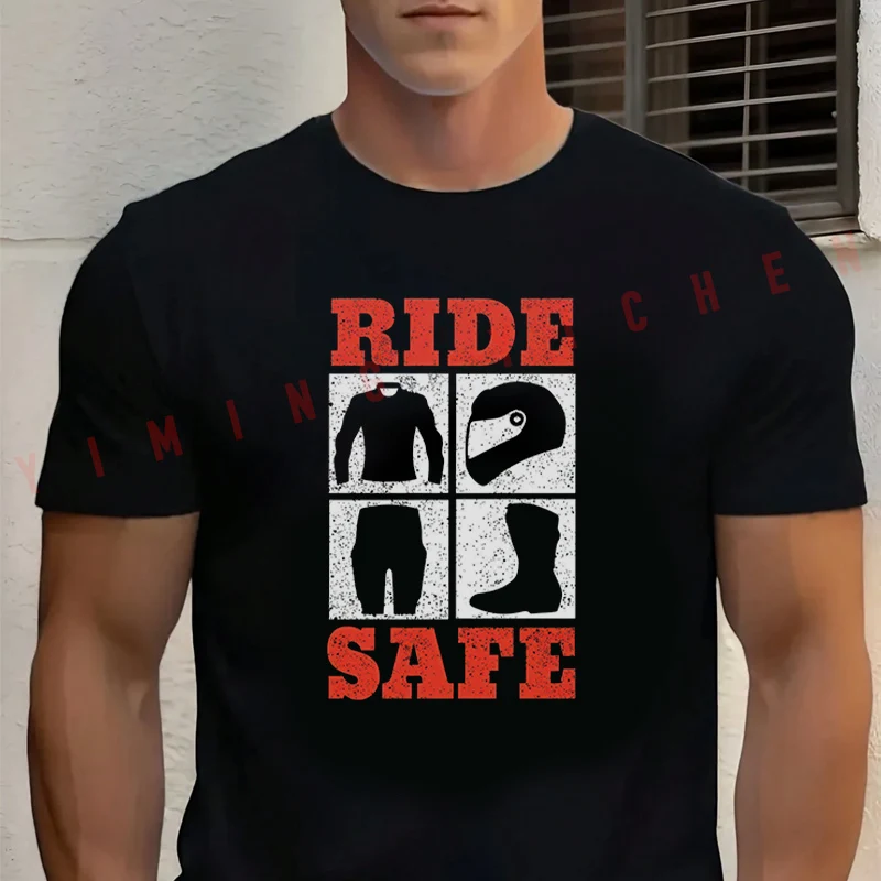 Ride Safe Graphic Motorcycle T-Shirt Men‘s Cotton Summer Short-sleeved Casual Streetwear Tops Tee
Ride Safe Graphic Motorcycle T-Shirt Men‘s Cotton Summer Short-sleeved Casual Streetwear Tops Tee