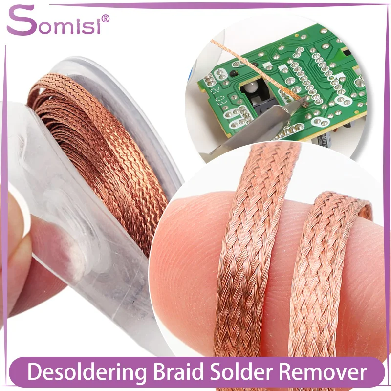 Desoldering Wick Braided Copper Wire BGA Repair Tool Welding Point Solder Remover Soldering Lead Cord Flux 1/1.5/2/2.5/3/3.5/4mm
Desoldering Wick Braided Copper Wire BGA Repair Tool Welding Point Solder Remover Soldering Lead Cord Flux 1/1.5/2/2.5/3/3.5/4mm