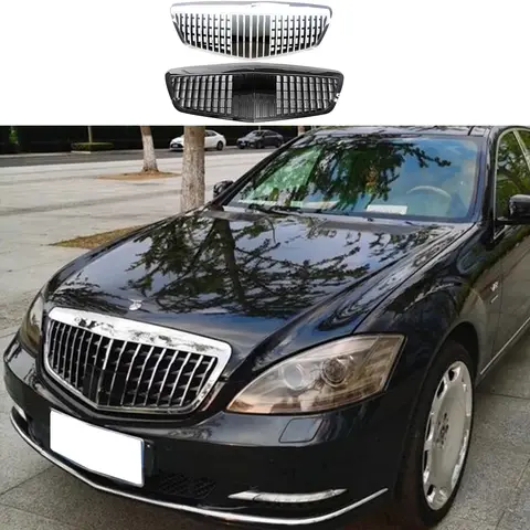 Mercedes Benz için ön yarış Facelift tampon ızgaraları W221 s-class Class 350 S400 S450 S500 Bumper S65 2009-2013 Maybach