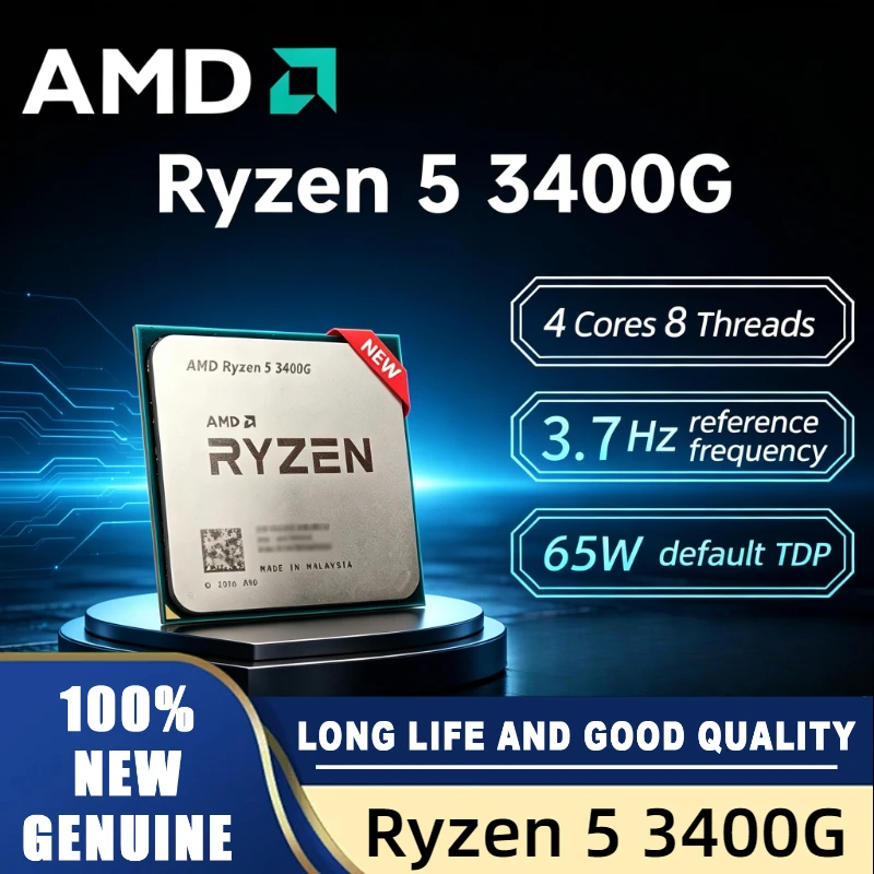 AMD Ryzen 5 3400G4-Core Socket AM4 CPU Processo YD3400C5M4MFH 3.7GHz 8-Thread 65W AMD Ryzen 5 3400G
AMD Ryzen 5 3400G4-Core Socket AM4 CPU Processo YD3400C5M4MFH 3.7GHz 8-Thread 65W AMD Ryzen 5 3400G