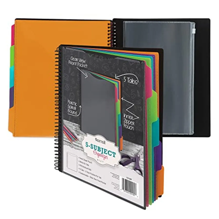 Samsill Spiral Folder Organizer - and 10 Pockets with Zipper Pouch, Multi Pocket Color Cordinated Folder Binder with Customizab
Samsill Spiral Folder Organizer - and 10 Pockets with Zipper Pouch, Multi Pocket Color Cordinated Folder Binder with Customizab