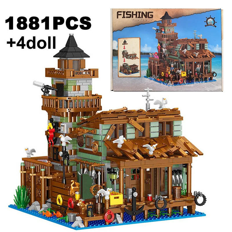 1881PCS Creative Micro Fisherman Cabin Wharf Wooden House Building Blocks Street View Villa Architecture Bricks Toy Gift For Kid
1881PCS Creative Micro Fisherman Cabin Wharf Wooden House Building Blocks Street View Villa Architecture Bricks Toy Gift For Kid
