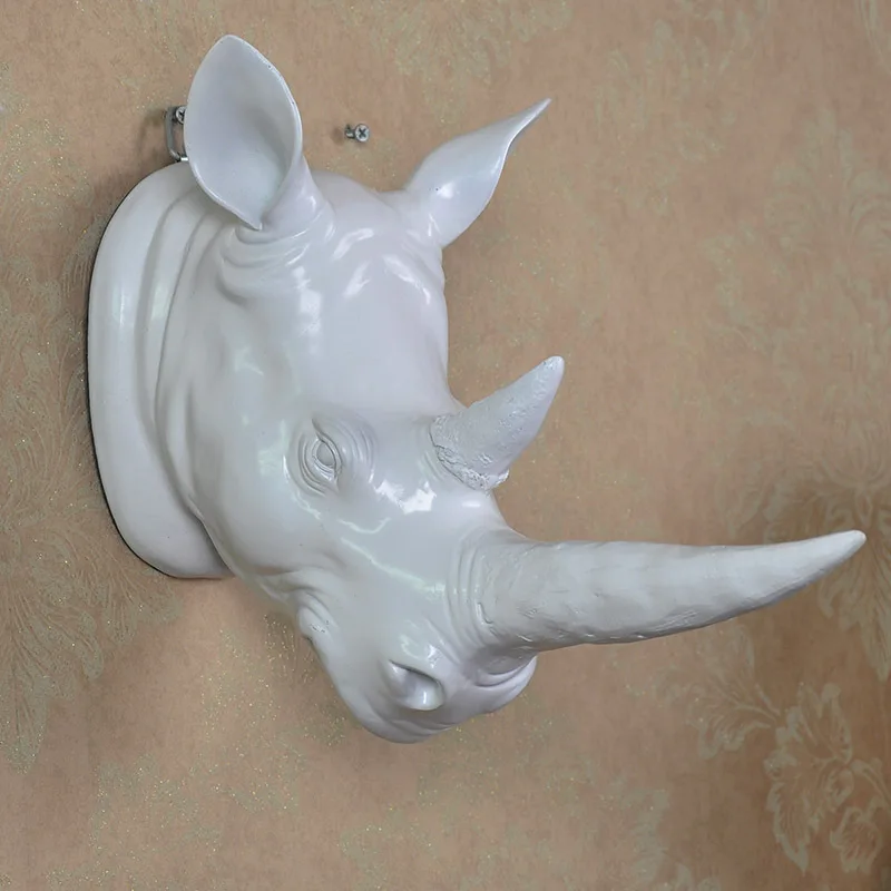 Creative European rhino animal head resin wall hanging living room bar decoration housewarming
Creative European rhino animal head resin wall hanging living room bar decoration housewarming