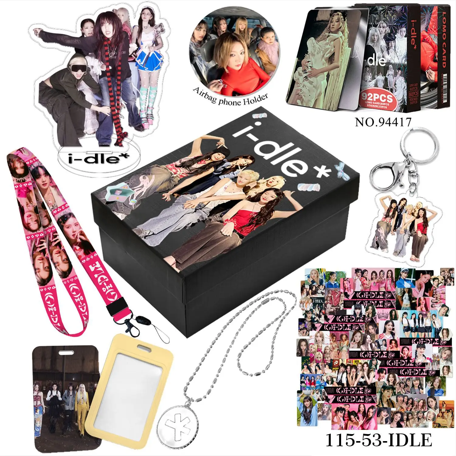 Kpop GIDLE Gift Box YUQI Small Gift Box Lomo Card Zinc Alloy Necklace Card Set Pendant Stationery Set
Kpop GIDLE Gift Box YUQI Small Gift Box Lomo Card Zinc Alloy Necklace Card Set Pendant Stationery Set