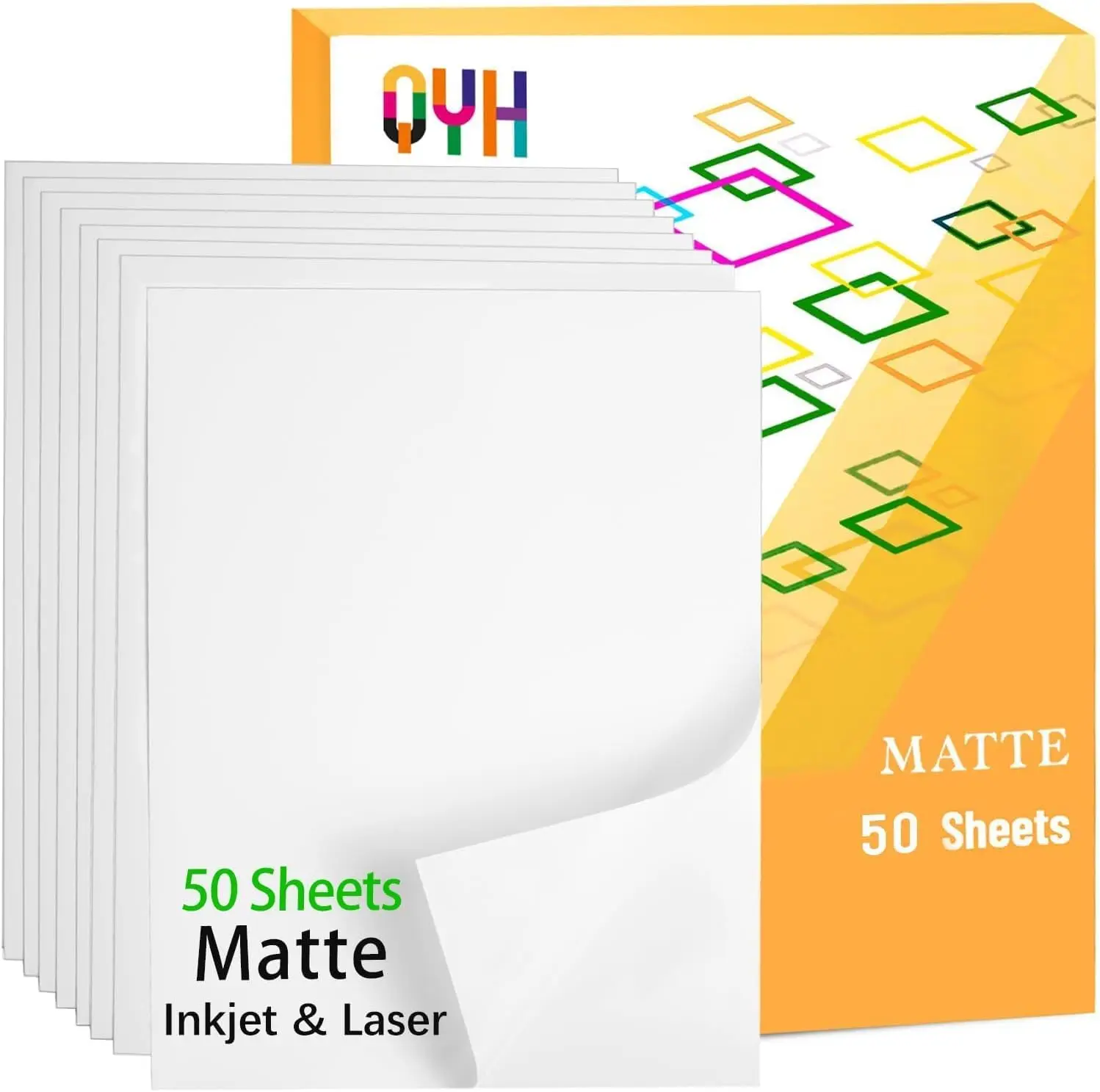 QYH Printable Vinyl Sticker Paper for Inkjet & Laser Printer - Matte White Waterproof, 50 Sheets Vivid Colors, Compatible with Cricut, Silhouette, Ideal for Small Business & DIY- 8.5"x11"
QYH Printable Vinyl Sticker Paper for Inkjet & Laser Printer - Matte White Waterproof, 50 Sheets Vivid Colors, Compatible with Cricut, Silhouette, Ideal for Small Business & DIY- 8.5"x11"