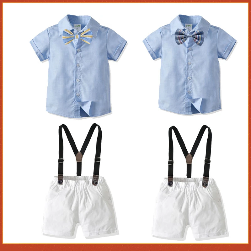 Baby Clothing Set Boys' Solid Color Short Sleeved Polo Shirt Straps Shorts Gentlemen's Suit Child Performance Photograph Outfit
Baby Clothing Set Boys' Solid Color Short Sleeved Polo Shirt Straps Shorts Gentlemen's Suit Child Performance Photograph Outfit