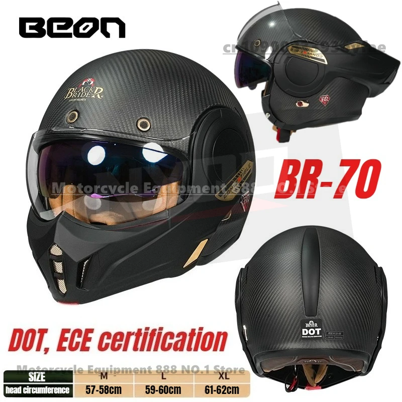 BEON Motorcycle Riding Helmet Flip Up Helmet Motorcycle Racing Carbon Fiber Double Lens Helmet for Men DOT ECE Certification
BEON Motorcycle Riding Helmet Flip Up Helmet Motorcycle Racing Carbon Fiber Double Lens Helmet for Men DOT ECE Certification