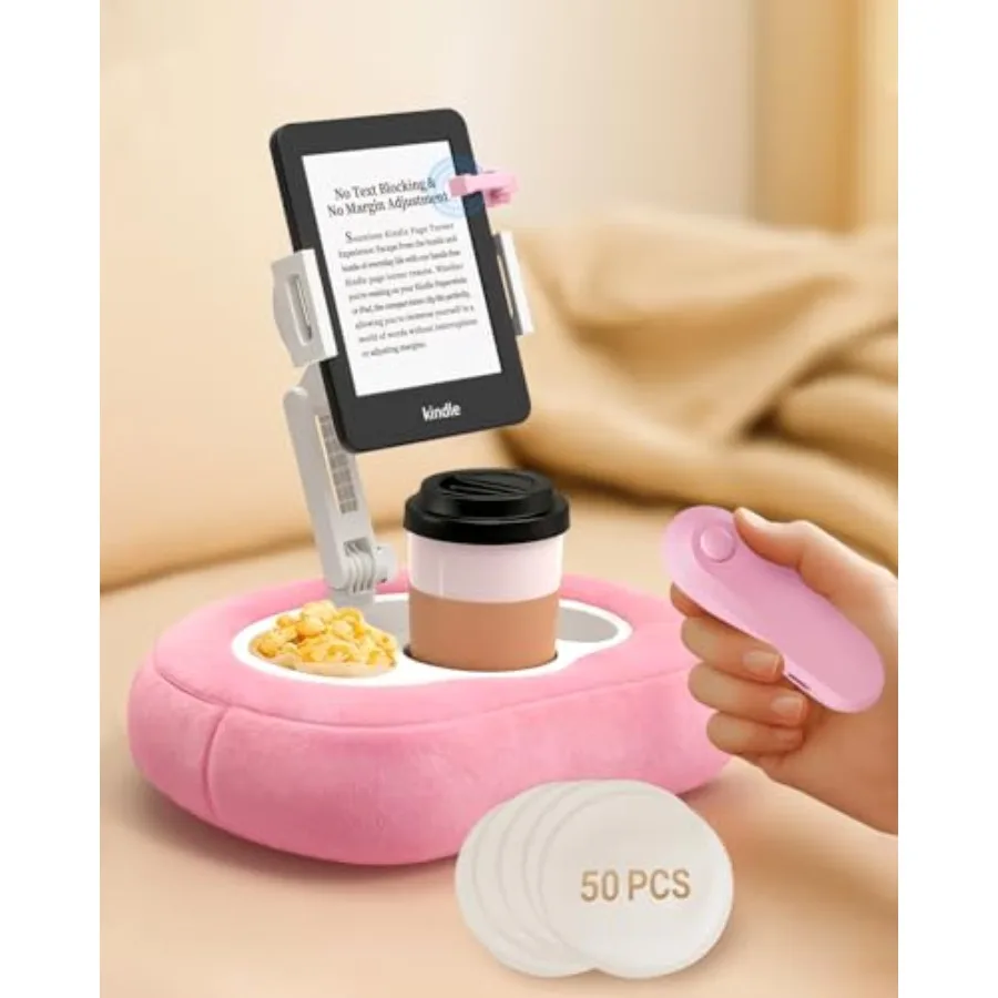 Kindle Holder for Bed with Remote Page Turner, Kindle Pillow Stand for Bed and Couch, Hands-Free Reading Setup, Snack Tray and
Kindle Holder for Bed with Remote Page Turner, Kindle Pillow Stand for Bed and Couch, Hands-Free Reading Setup, Snack Tray and