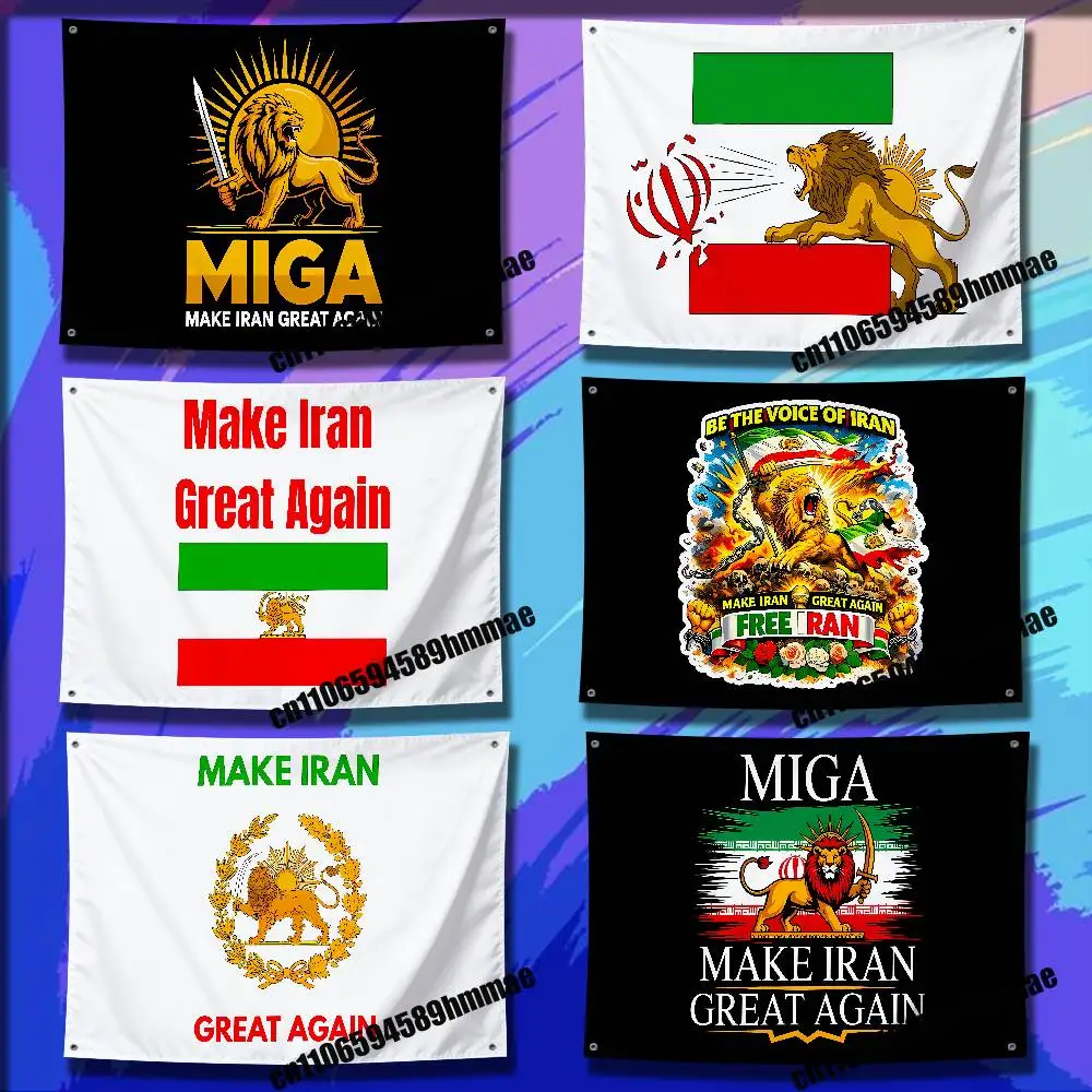 Iranian Make Iran Great Again Emblem Of Iran MIGA Flag 150*200cm 80*120cm 100*150cm 50*70cm Outdoor Wall Banner Tapestry Cover
Iranian Make Iran Great Again Emblem Of Iran MIGA Flag 150*200cm 80*120cm 100*150cm 50*70cm Outdoor Wall Banner Tapestry Cover