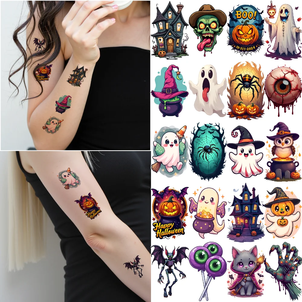 54pcs Temporary Tattoo Skull Stickers Waterproof Long-lasting Body Stickers Halloween Stickers For Adults Men
54pcs Temporary Tattoo Skull Stickers Waterproof Long-lasting Body Stickers Halloween Stickers For Adults Men