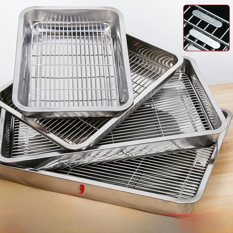 Commercial 304 Stainless Steel Tray Oil Drainage Grid Frying Skewer BBQ Tray Oil Filter Tray Water Drainage Pan Chinese Style
Commercial 304 Stainless Steel Tray Oil Drainage Grid Frying Skewer BBQ Tray Oil Filter Tray Water Drainage Pan Chinese Style