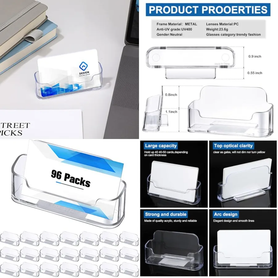 Acrylic Business Card Holder Clear Desktop Business Card Holder Display Desk Stand for Office Exhibition Paper Brochure Supplie
Acrylic Business Card Holder Clear Desktop Business Card Holder Display Desk Stand for Office Exhibition Paper Brochure Supplie